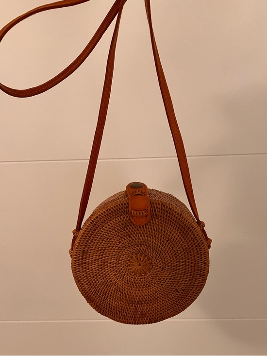 Handbags - Round Woven Crossbody Bag in Brown